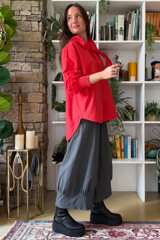 Paloma Tela Neckerchief Blouse Chilli